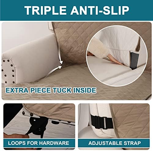 Turquoize 100% Waterproof Sofa Covers Chaise Lounge L Shape Sofa Protector - Image 4
