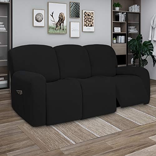 PureFit Super Stretch 3 Seats Recliner Sofa Couch Cover with Pocket - Image 2