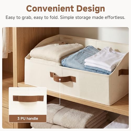StorageWorks Closet Storage Bins Trapezoid, Ivory White, Large, 3-Pack - Image 4