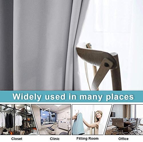 RYB HOME Grey Blackout Curtains Room Divider Full Shade Privacy Drapes - Image 4