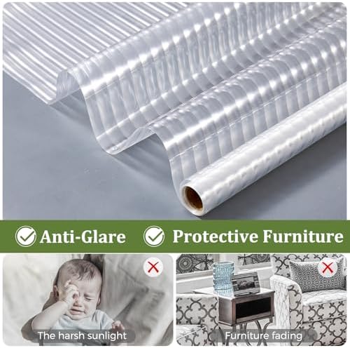 Beautyhero Adhesive Reeded Glass Window Film 3D Fluted Privacy 29.5x157.4'' - Image 6
