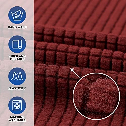 KEKUOU Stretch Oversized Couch Covers for Sofa Slipcover,Dark Red - Image 5