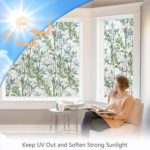 LEMON CLOUD Window Privacy Film Rainbow Stained Glass Cling, 23.6″ x 157.4″ - Image 3