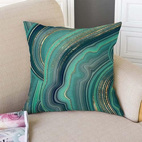 TSSOHU Throw Pillow Cover 18x18 Inch Luxury Green Marble Home Decor Pillowcas Square Cushion Cover for Sofa Bed Couch - Image 3