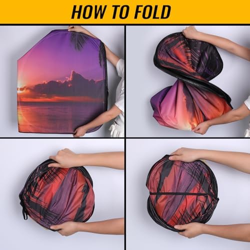 Car Windshield Sun Shade, Foldable Reflective UV Front Sunshade - Image 3