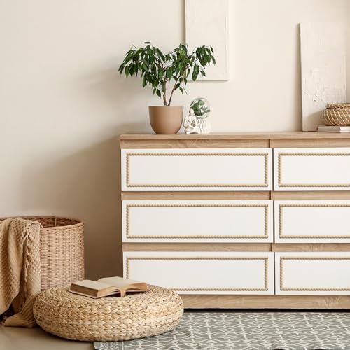 20ft Decorative Bead Pearl Peel and Stick Wall Molding Trim, White - Image 5