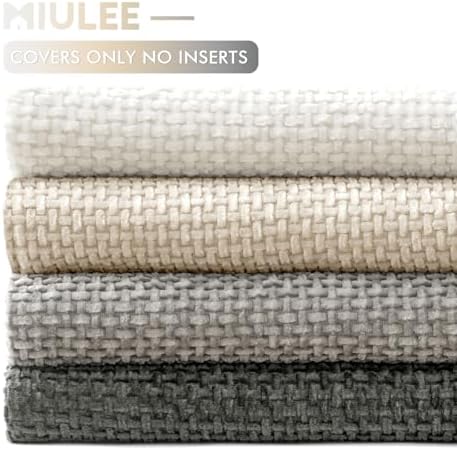 MIULEE Soft Decorative Chenille Pillow Covers Gray 18x18 Pack of 4 - Image 6