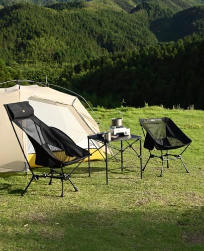 iClimb Lightweight Stable Alu. Folding Square Table Roll Up Top (Black, M) - Image 4