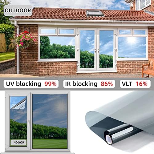 FuFin One-Way Window Privacy Film with Tools, Silver 27.6"×78.7" - Image 6