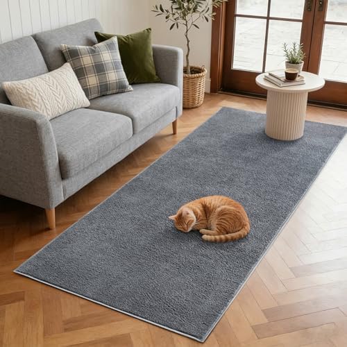 2x6 Pure Dark Grey Runner Rug Non-Slip Washable for Hallway Kitchen Bedroom by FinRe%CC%80cHome