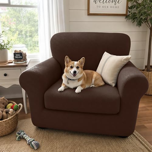 XINEAGE 2-Piece Stretch Armchair Sofa Cover, Washable Couch Covers for Dog - Image 3