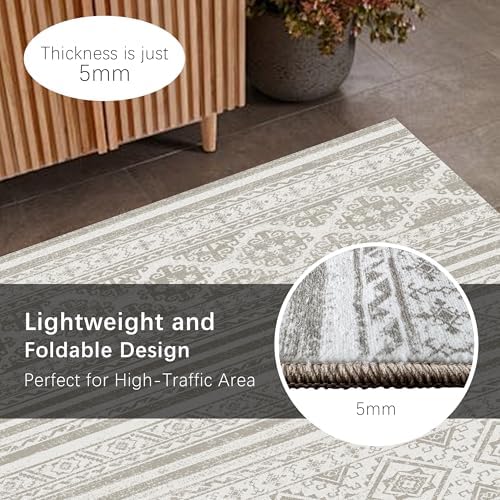 RUGSURE Washable Area Rugs 8' x 10' - 1/6 Thick - Moroccan-Inspired -Stain & Water Resistant Non-Slip - Resistant Rug for Living Room, Bedroom, Nursery, Pet & Child Friendly (Grey) - Image 6