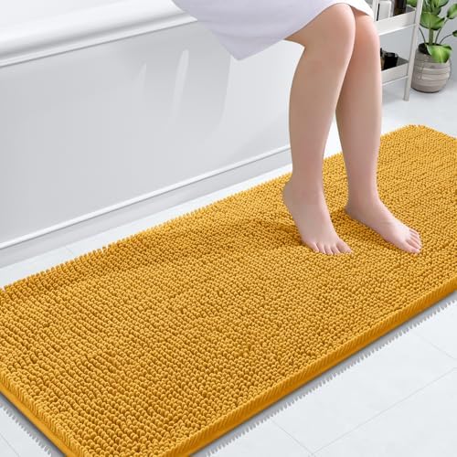 OLANLY Bathroom Runner Rugs 59x24, Extra Soft Absorbent Chenille Bath Rugs by OLANLY