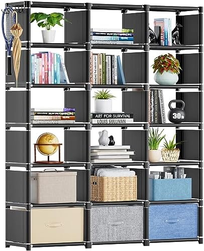Mavivegue Book Shelf, 18 Cube Storage Organizer, DIY Bookcase, Metal Cube Bookshelf, Cubbies Closet Storage Organizer Shelves for Bedroom,Living Room,Home,Office by Mavivegue