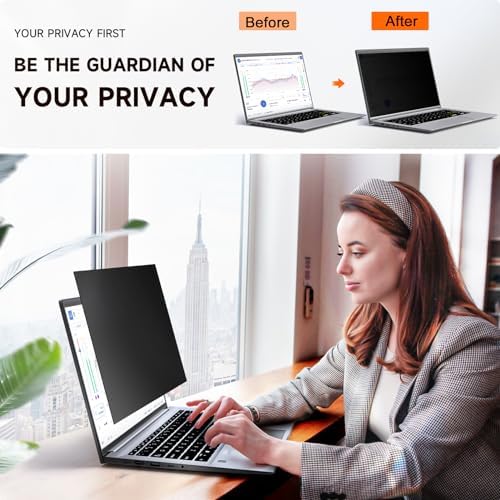 Laptop Privacy Screen 15.6 Inch Compatible with HP/ Dell/ Acer/ Samsung/Asus/ Lenovo/Toshiba, Removable 16:10 Aspect Privacy Filter Screen Protector for 15.6 Inch Laptop, Anti Glare Blue Light Laptop - Image 2