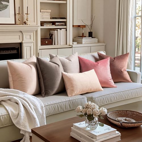 MIULEE Velvet Throw Pillow Covers 18x18 Inch Pack of 2 Jam - Image 3