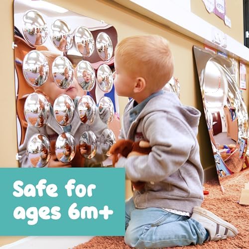 Spark & Wow Sensory Wall Toddler Mirror, Large 16 Bubbles - Image 2