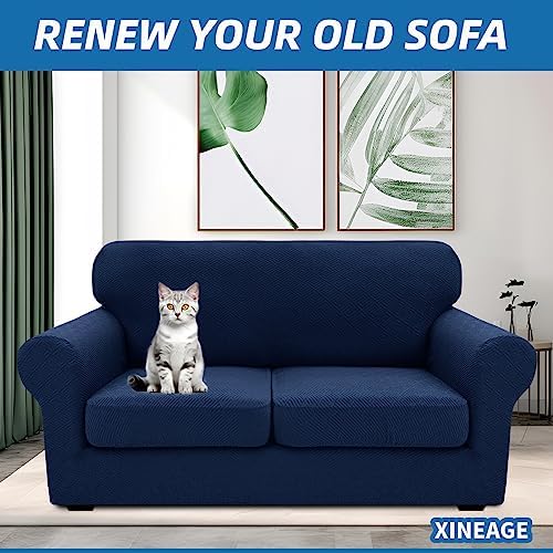 XINEAGE 3-Piece Stretch Loveseat Sofa Cover, Washable Couch Covers for Dog - Image 4