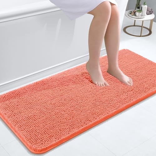 OLANLY Bathroom Runner Rugs 47x20, Extra Soft Absorbent Chenille Bath Rugs by OLANLY