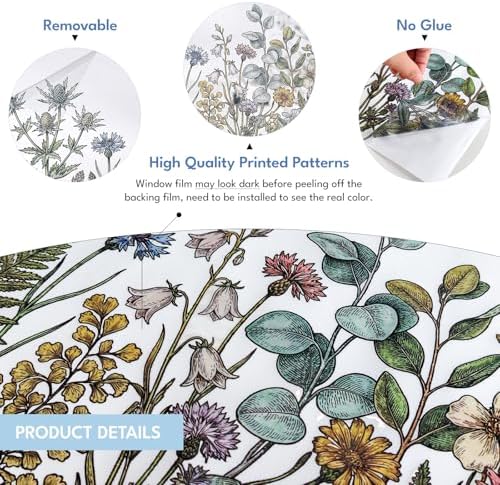 ADD.HERES Stained Glass Window Film, Window Film Decorative, 17.5 x 78.7 in - Image 6