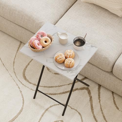 Adompacat 16" Small TV Tray Table, Folding TV Dinner Trays Set on Couch - Image 2