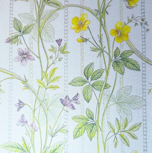 Wild Flowers Botanical Stained Glass Window Film Privacy Anti UV 35x78.7in by BetterLifeinHouse