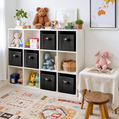Cupic Cupid 6-Pack 11x11 Cube Storage Organizer, Collapsible Bins, Black - Image 7