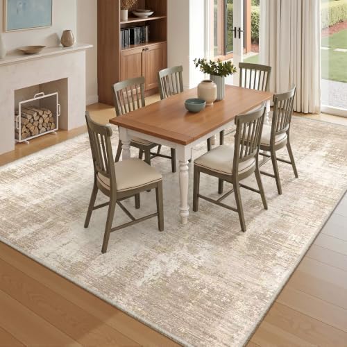 Valenrug Washable Rugs 5x7, Non Slip Large Area Rugs for Living Room, Beige - Image 5
