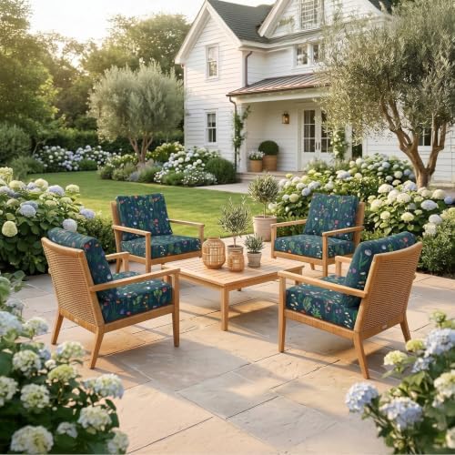 8Pcs Patio Cushion Covers Stretch Outdoor Furniture Protector Slipcovers - Image 6
