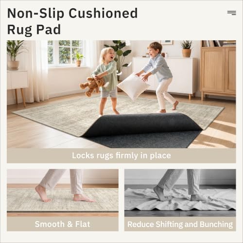 Soalmost Non Slip Rug Pads 5x7, 1/4" Thick Felt Cushioned Rug Gripper Pad - Image 3