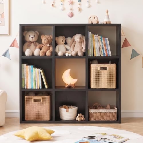 9 Cube Storage Organizer, Multifunctional Bookcase, Black Cube Bookshelf - Image 2