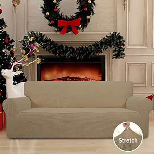 Easy-Going Stretch Couch Covers for Sofa Washable Large Tan - Image 2
