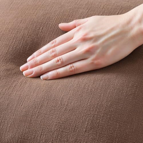 MIULEE Linen Decorative Fall Euro Throw Pillow Covers Dark Coffee 28x28 - Image 2