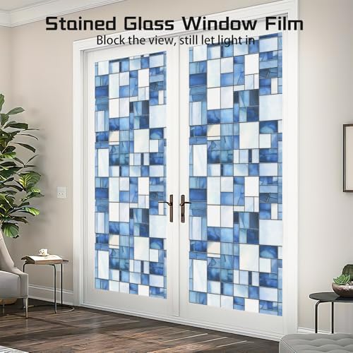 Window Privacy Film Frosted Glass Window Sticker Window Film Static Glass Cling Tint Non-Adhesive for Home Door Decorative Frosting Cover 17.5 X 78.7 inch - Image 3