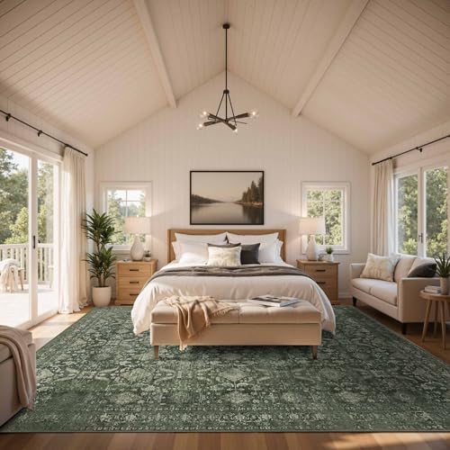 Rugxara Green 10x14 Area Rugs for Living Room Bedroom Large Washable Rug - Image 4