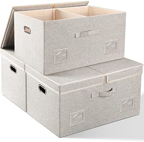 Storage Bins with Lids Fabric Closet Organizers Cubes Office Organization by GraciadecoStorage