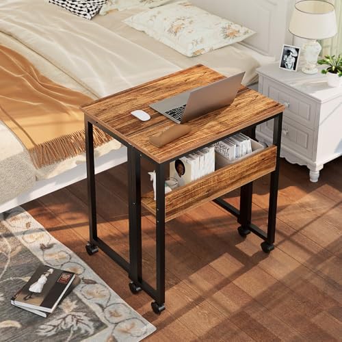 GreenForest Folding Desk with Wheels, 31.5" Rolling Table for Small Spaces - Image 2