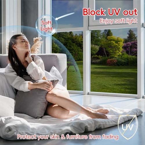 One Way Privacy Window Film Sun Blocking, Heat Blocking Window Tint for Home See Out But Not in, Static Cling & Anti UV, Black-Silver,17.5 Inch x 78.74 Inch - Image 4