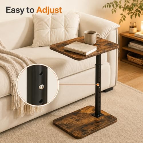C-Shaped TV Tray Table, Height Adjustable Side Table, Couch Table End Table - Image 6