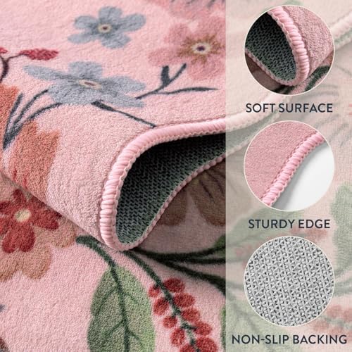 Lahome Floral Washable Entryway Rug, 2X3 Soft Kitchen Rugs Non-Slip - Image 7