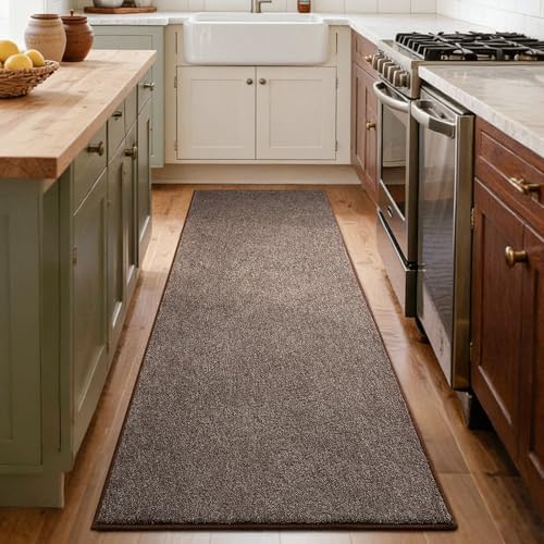 2x6 Brown/White Runner Rug Non-Slip Washable for Hallway Kitchen Bedroom - Image 7