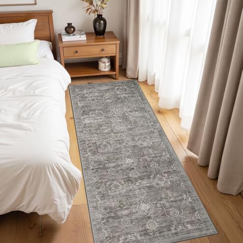 Rugxara 2x5 Washable Runner Rug for Hallway Kitchen Entryway, Taupe/Grey - Image 4