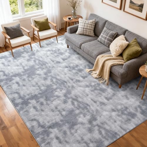 5x7 Tie-dye Grey Area Rug Non-Slip Washable Soft for Living Room Bedroom by FinRe%CC%80cHome