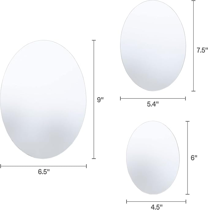 Elements Oval Wall Mirrors, Set of 7, Glass - Image 2