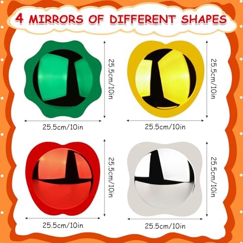 4PCS Sensory Wall Bubble Mirror, Color Convex Acrylic Mirror, 10 X 10 Inch - Image 2