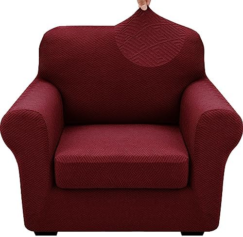 XINEAGE 2-Piece Stretch Armchair Sofa Cover, Washable Couch Covers for Dog by XINEAGE