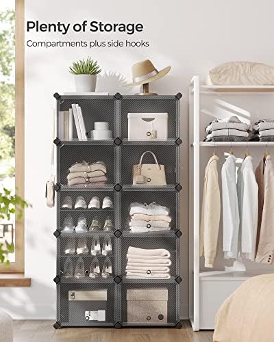 SONGMICS Shoe Rack, 10-Tier with Doors, 40-Pair Storage Cabinet - Image 4