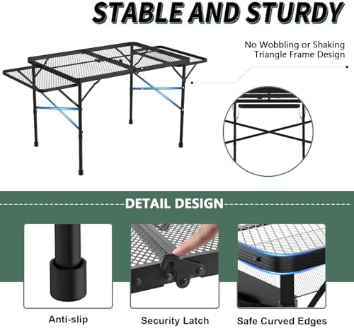 WildFinder Folding Table with 2 Wing Panels, 3x2 FT Foldable Camping Table - Image 4