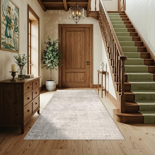 4x6 Living Room Area Rugs: Washable Abstract Non-Slip Small Carpet for Kitchen Bedroom Non-Shedding Floor Mat for Kids Room Office Stain Resistant Low-Pile Rug for Entry Dining Room(4x6,Beige/Cream) - Image 6