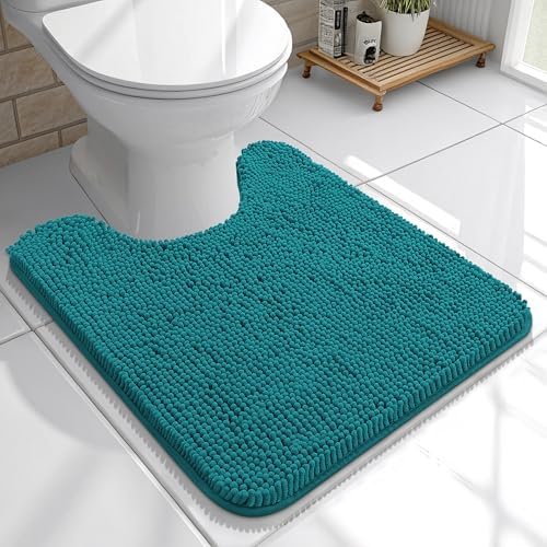 OLANLY Toilet Rugs U-Shaped 20x20, Soft Absorbent Chenille Contour Rugs by OLANLY